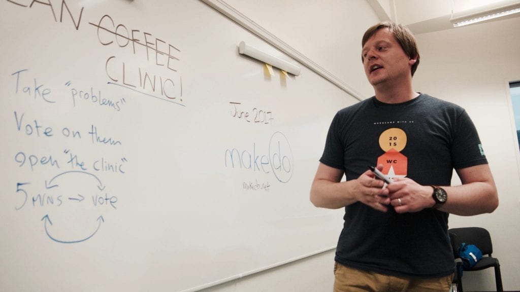 Kimb Jones presenting Lean Clinic - WordPress Sheffield - June 2017