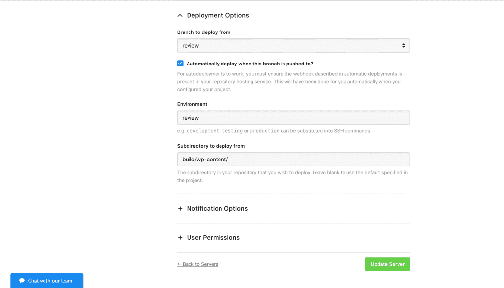 DeployHQ Deployment Options