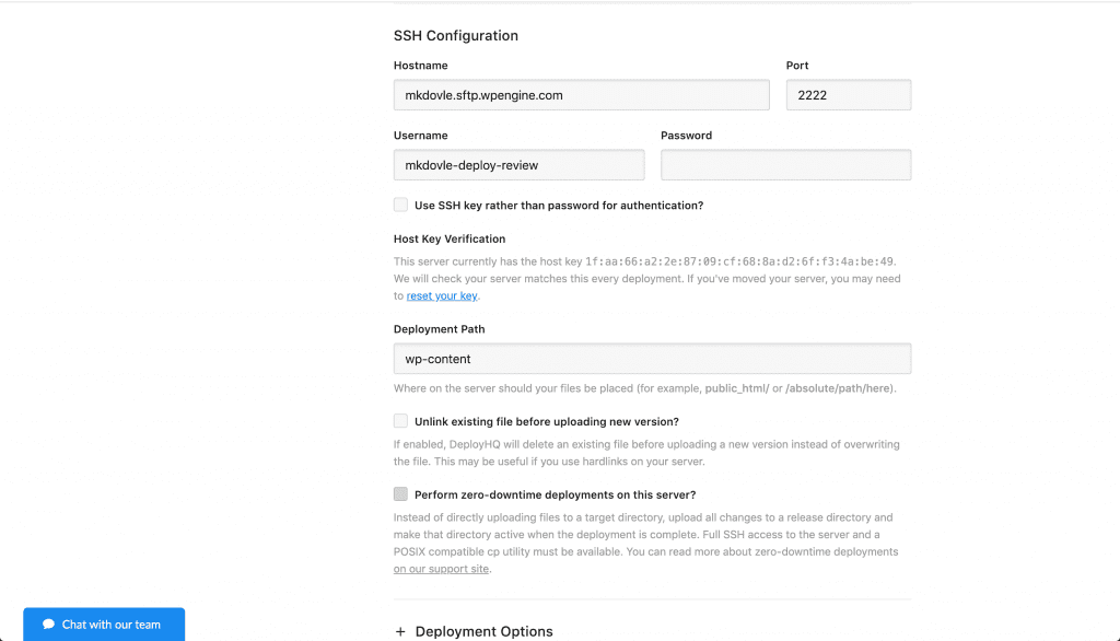 DeployHQ set deployment path