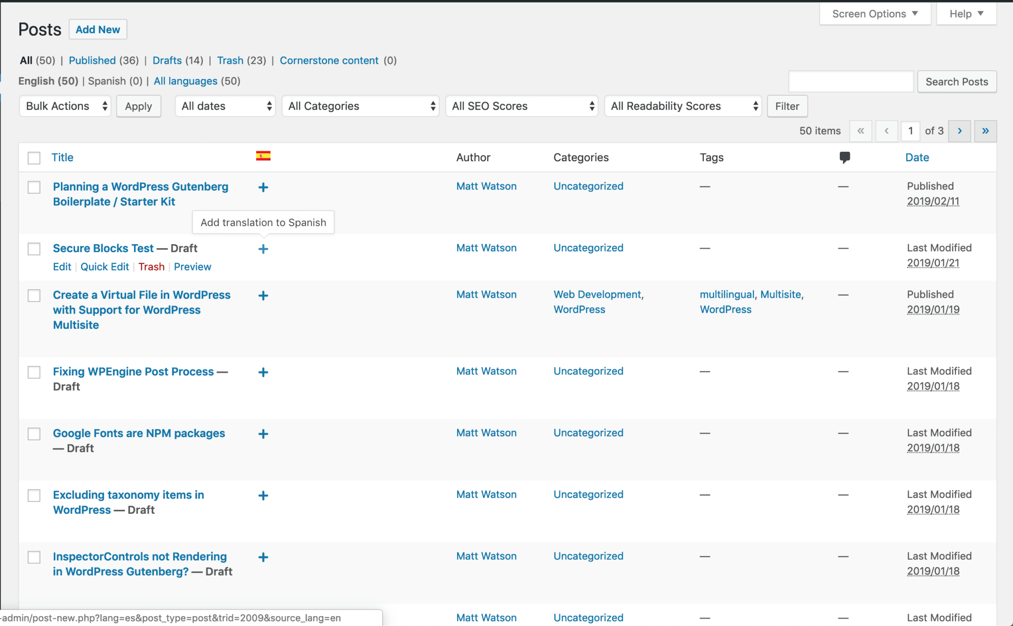 Switch between languages in WPML