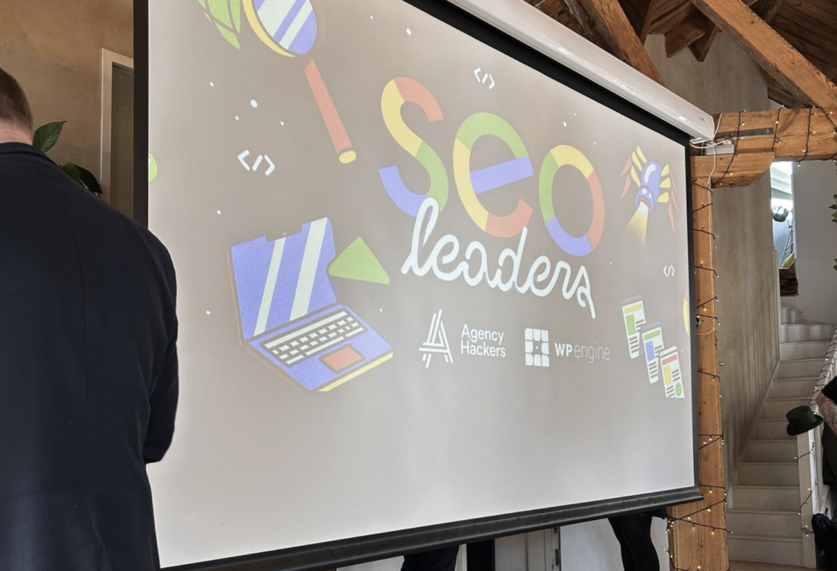 SEO Leaders projection screen